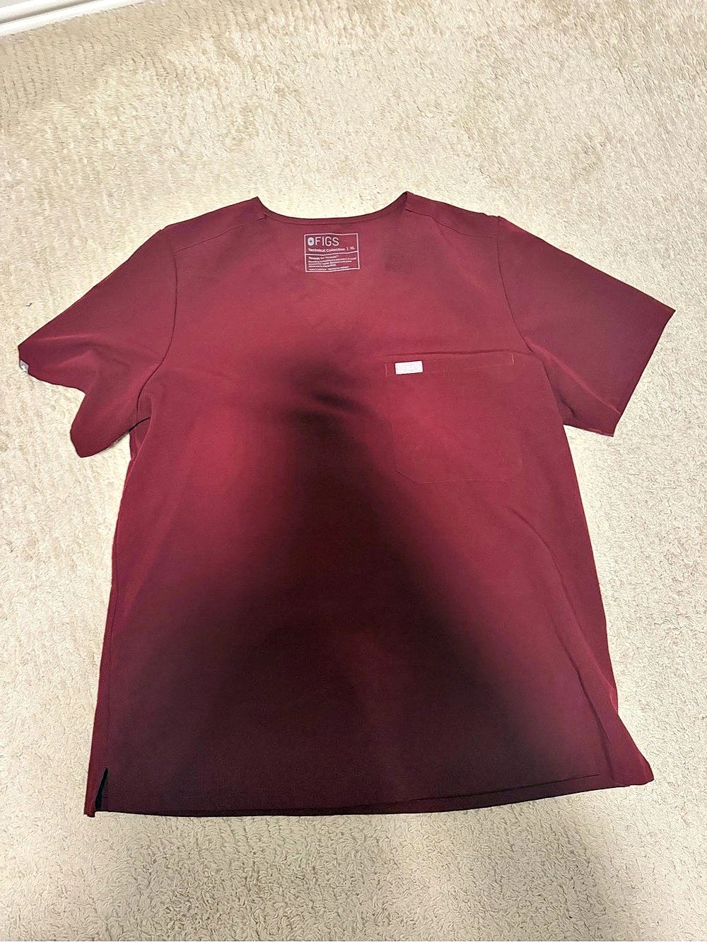 FIGS BURGUNDY XL TOP AND BOTTOMS SET NWOT/NWT